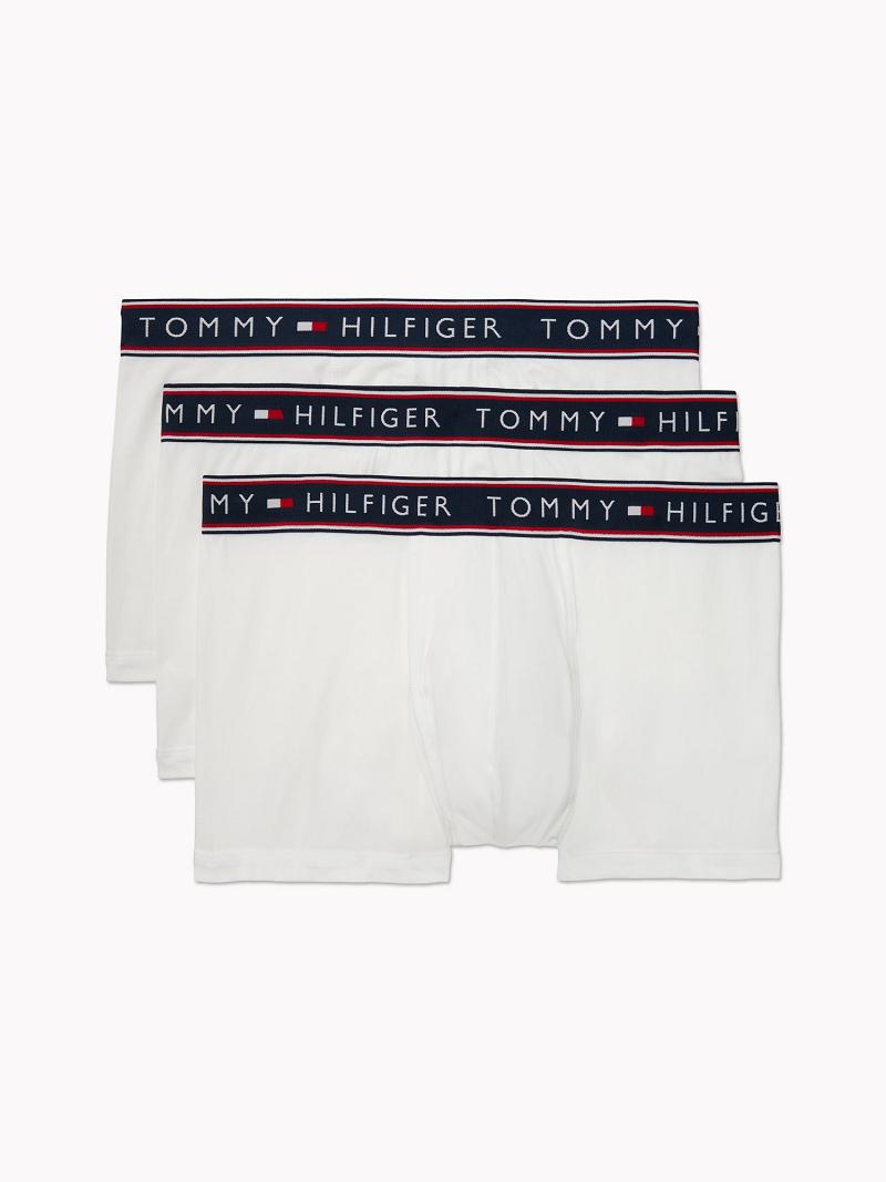 Férfi Tommy Hilfiger Stretch cotton trunk 3pk Trunks Fehér | HU 1313DFM